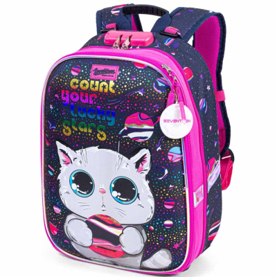 Школьный ранец с кодовым замком Кот с планетой Seventeen АХ-SKJB-UTB-866L 1